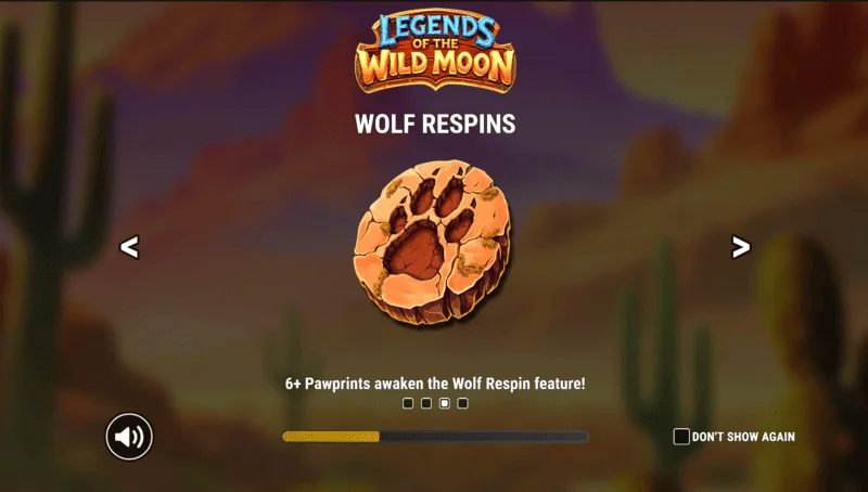 Legends of the Wild Moon - pantalla principal con carretes